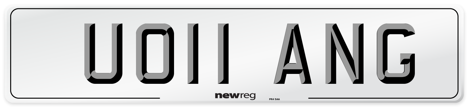UO11 ANG Number Plate from New Reg
